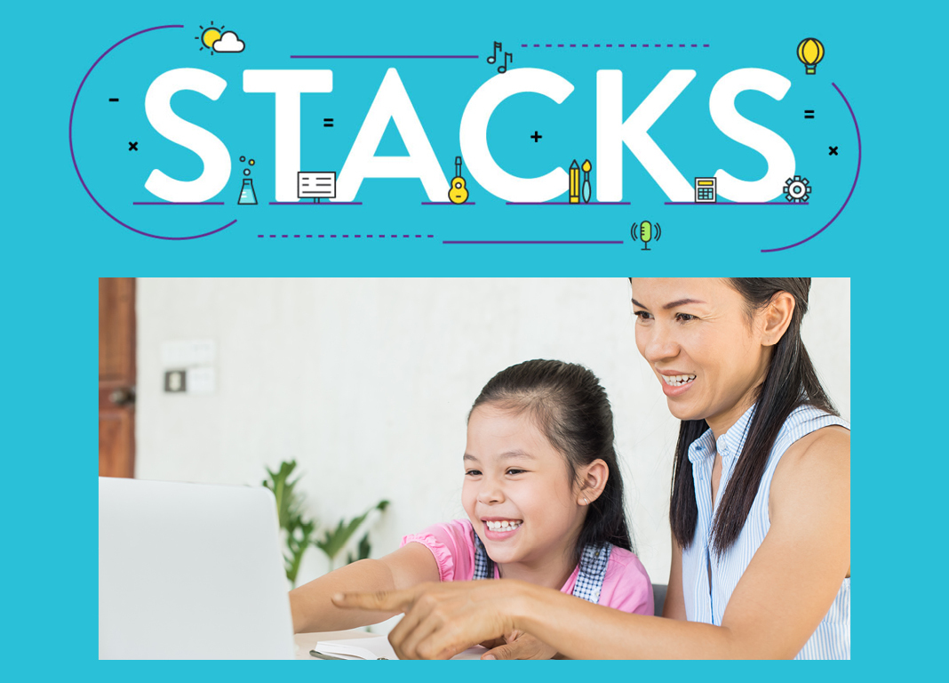 STACKS: Mother and child at computer 