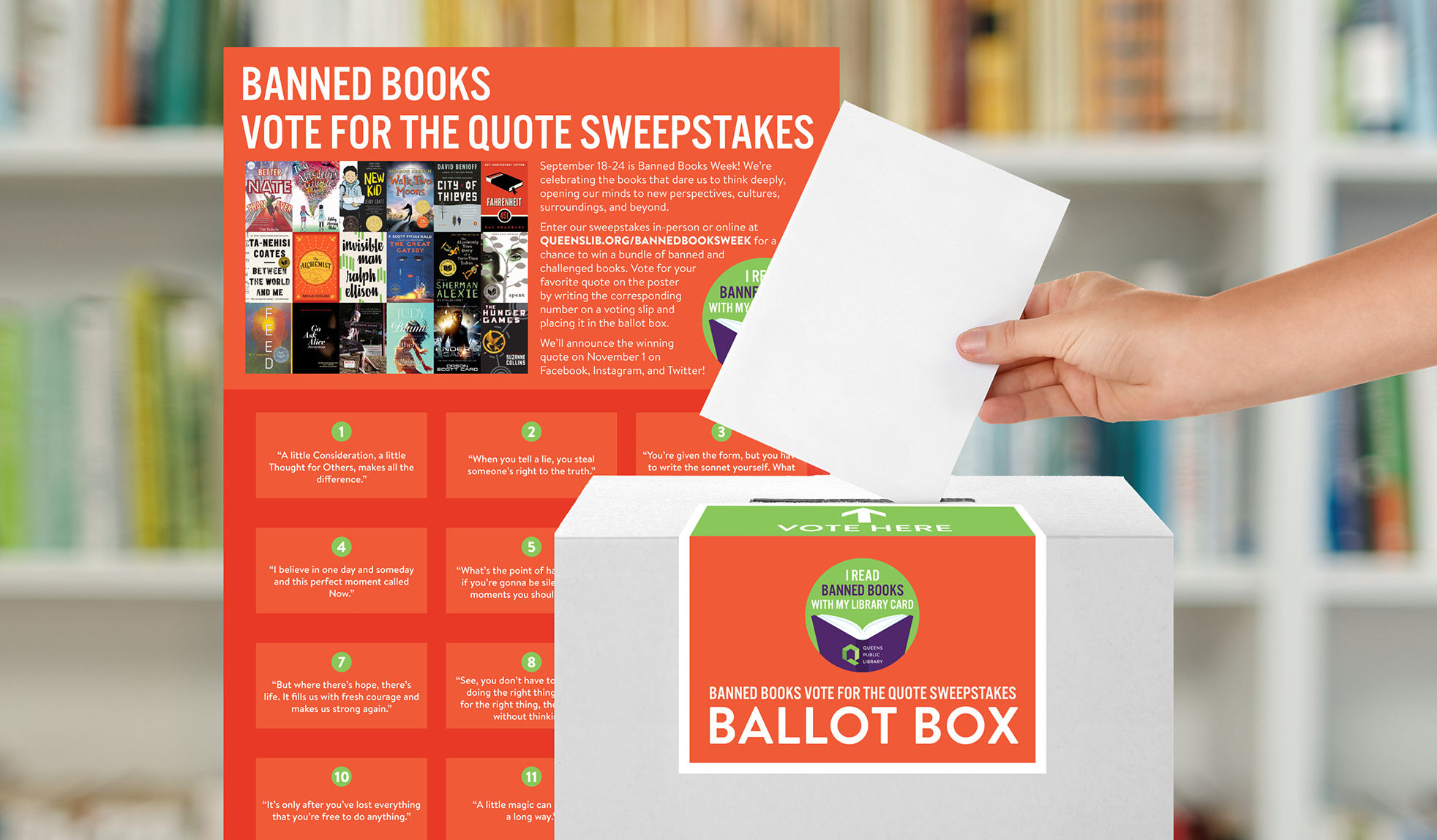 In honor of Banned Books Week, enter our sweepstakes online or in person at your local library!